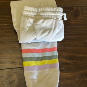 Kids sweat pants with rainbow at ankle